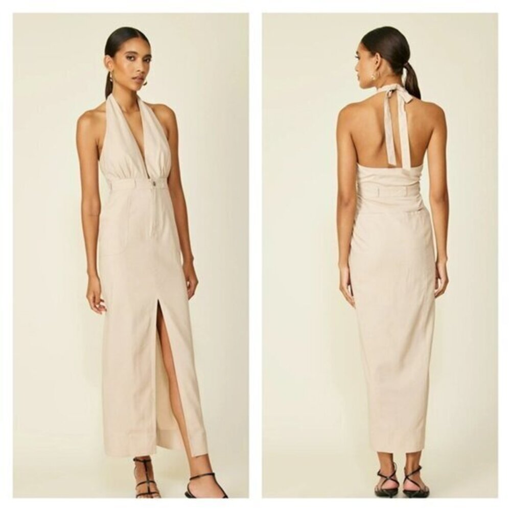 Line + Dot Rosalia Dress Sand
